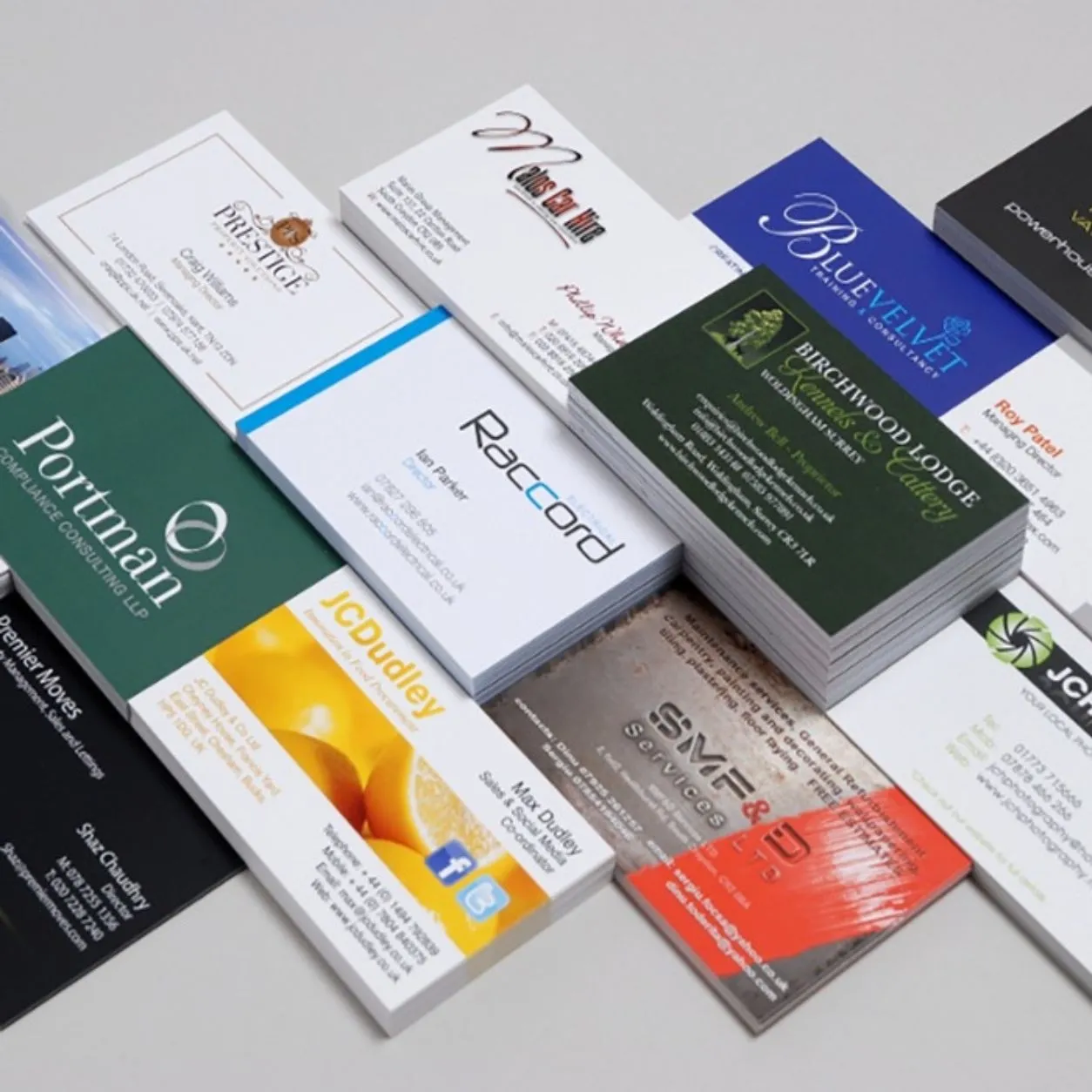 Printed visiting cards