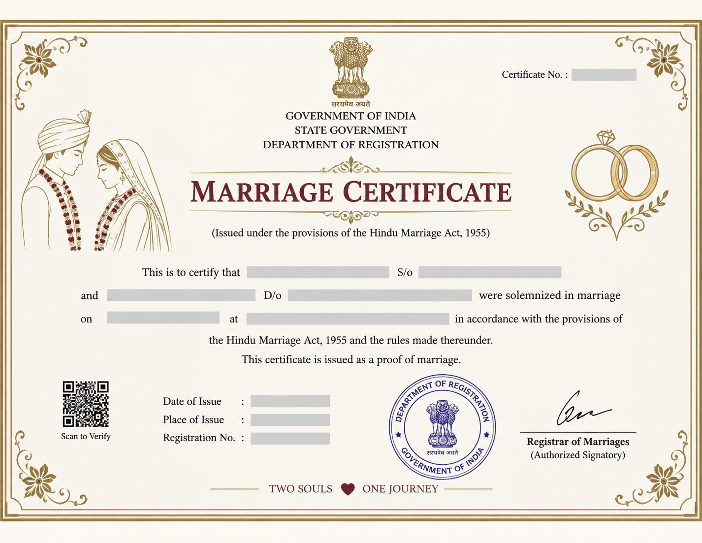 Marriage service document